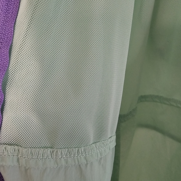 Girls Comlumbia Athena Windbreaker Long Jacket Sea Ice Green Purple Youth Medium - Picture 7 of 7